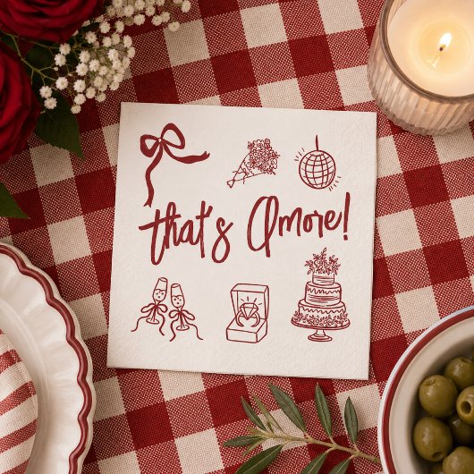 Dat is Amore Bruiloftsborrel Servet