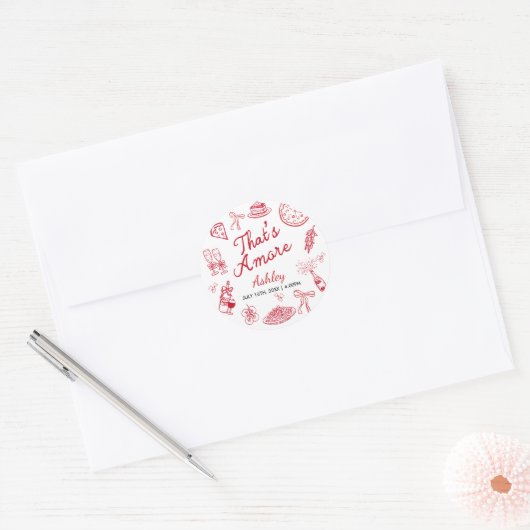 Dat is Amore Bruiloftsfeest Ronde Sticker (Envelop)