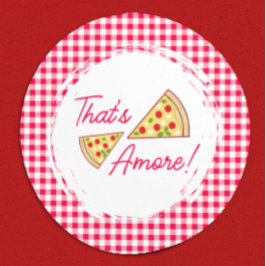 Dat is amore bruiloftsfeest ronde sticker