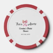 dat is amore bruiloftsfeest roze retro strik boho poker chips (Achterkant)
