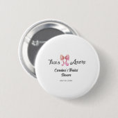 dat is amore bruiloftsfeest roze retro strik boho  ronde button 5,7 cm (Voorkant /achterkant)