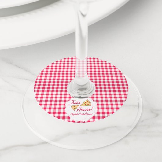 Dat is Amore Bruiloftsfeest Wijnglaslabel (Dichtbij)