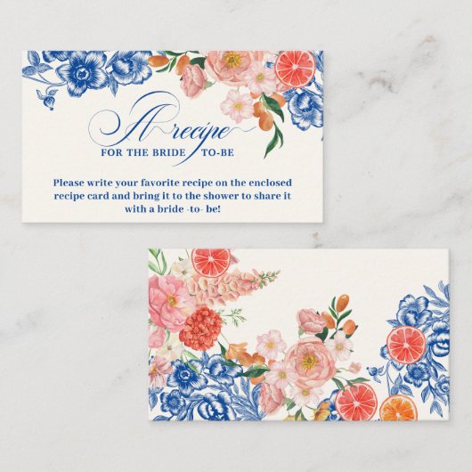 Dat is Amore floral Vrijgezellenfeest Share A Rece Informatiekaartje (Voorkant / Achterkant)