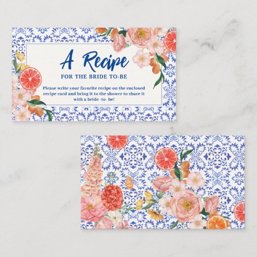 Dat is Amore floral Vrijgezellenfeest Share A Rece Informatiekaartje (Voorkant / Achterkant)