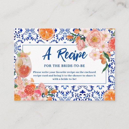 Dat is Amore floral Vrijgezellenfeest Share A Rece Informatiekaartje (Voorkant)