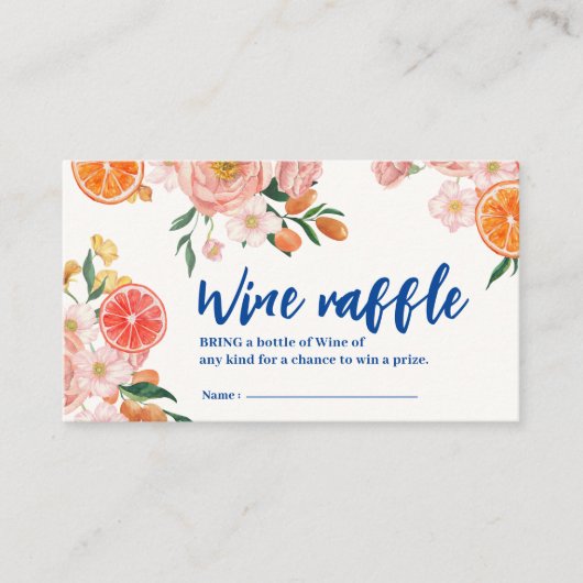 Dat is Amore floral Vrijgezellenfeest Wijnloterij Informatiekaartje (Voorkant)