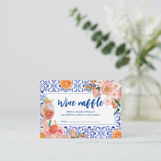 Dat is Amore floral Vrijgezellenfeest Wijnloterij Informatiekaartje (Staand voorkant)