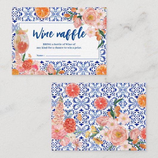 Dat is Amore floral Vrijgezellenfeest Wijnloterij Informatiekaartje (Voorkant / Achterkant)