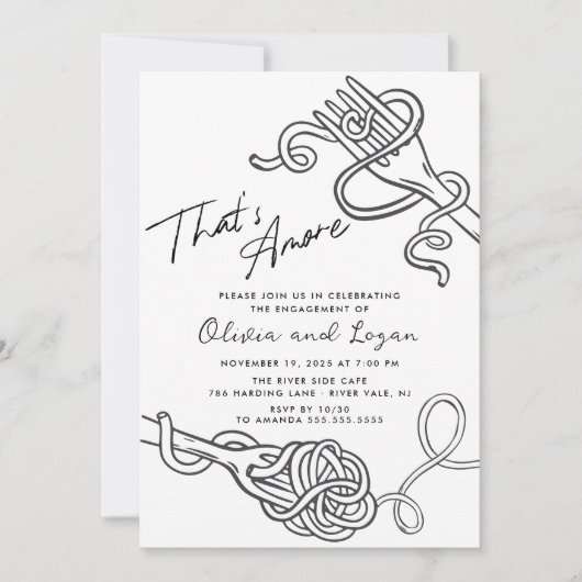 Dat is Amore Fun Pasta Verloving Kaart (Voorkant)