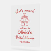 Dat is Amore! Griezige Bruidsmeisjes Bruiloft Acryl Bord (Hoek)