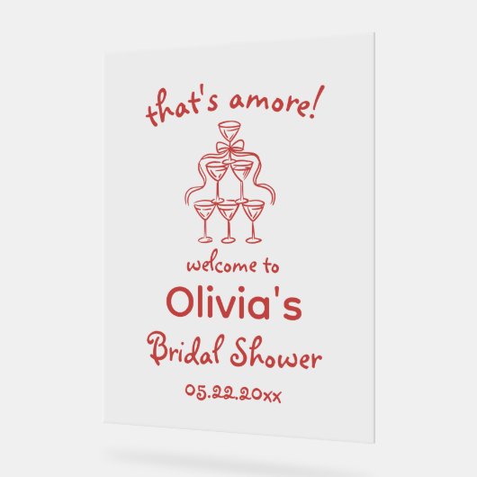 Dat is Amore! Gril Bruidsshower Acryl Bord (Hoek)