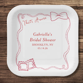 Dat is Amore Hand Drawn Pasta Italië Vrijgezellenf Papieren Bordje