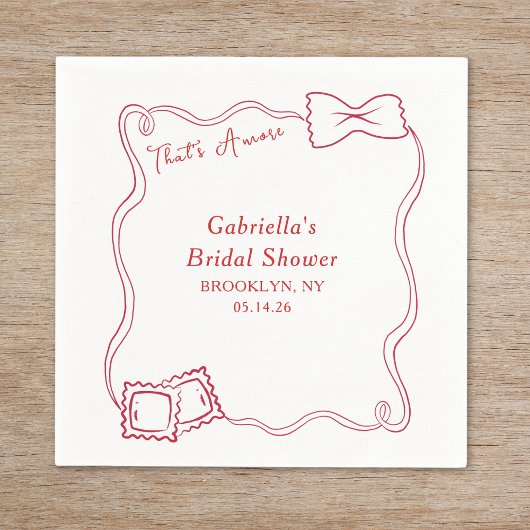 Dat is Amore Hand Drawn Pasta Italië Vrijgezellenf Servet