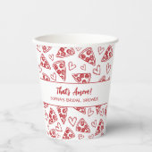 Dat is Amore Hand Drawn Pizza Party Vrijgezellenfe Papieren Bekers (Voorkant)