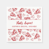 Dat is Amore Hand Drawn Pizza Party Vrijgezellenfe Servet (Voorkant)