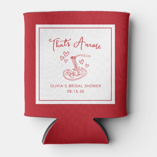 Dat is Amore Hand getekend Italiaans rood Vrijgeze Blikjeskoeler (Voorkant)