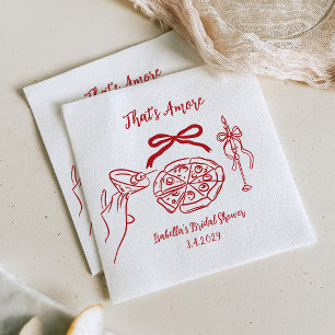 Dat is amore Hand getekende Pizza Bruidsmeisjesfee Servet