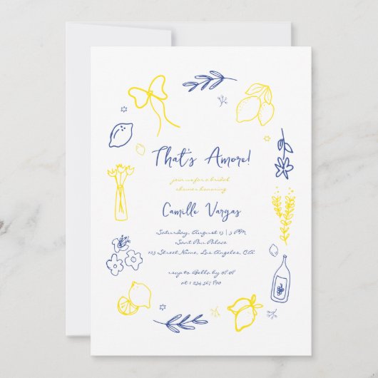 Dat is Amore Hand getrokken Italiaans citroen Vrij Kaart (Voorkant)