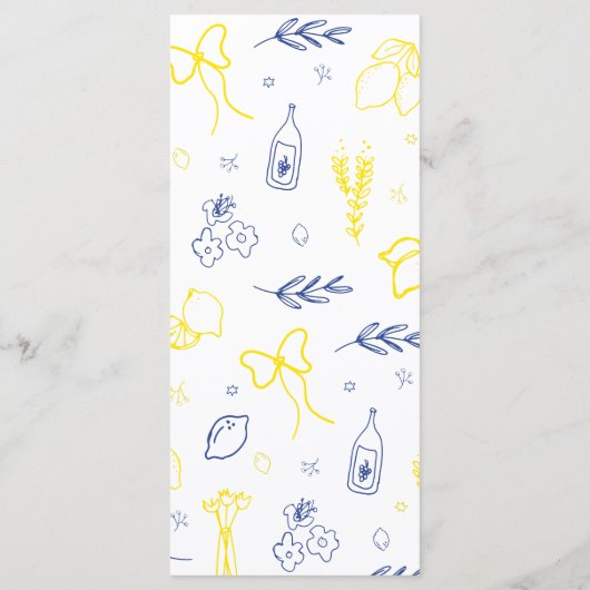 Dat is Amore Hand getrokken Italiaans citroen Vrij Menu (Achterkant)