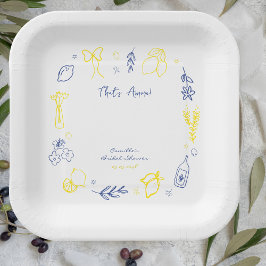 Dat is Amore Hand getrokken Italiaans citroen Vrij Papieren Bordje