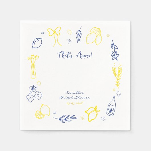 Dat is Amore Hand getrokken Italiaans citroen Vrij Servet (Voorkant)