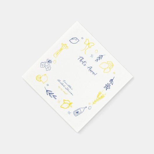 Dat is Amore Hand getrokken Italiaans citroen Vrij Servet (Hoek)