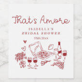 Dat is amore handgeschreven bruids douche wijn etiket (Enkel label)