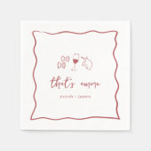 "Dat is amore" handgeschreven bruidsmeisjesfeest Servet (Voorkant)