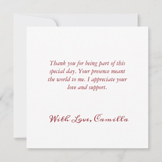 Dat is Amore Handgeschreven Bruiloftsshower Bedankkaart (Achterkant)