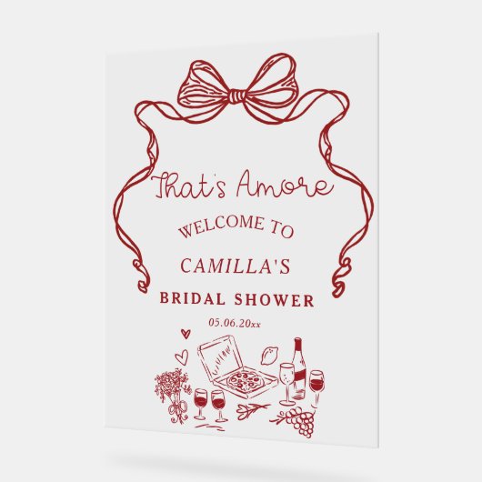 Dat is Amore Handgeschreven Vrijgezellenfeest Welk Acryl Bord (Hoek)