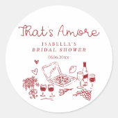 Dat is amore handgetekende bruidsdouche ronde sticker (Voorkant)