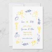 Dat is Amore Handgetekende Citroen Italiaanse Trou Save The Date (Voorkant)