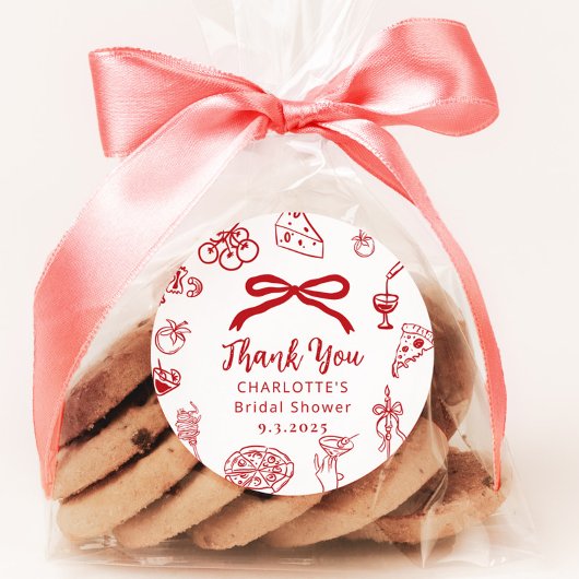 Dat is Amore Handgetekende Italiaanse Bruidsdouche Ronde Sticker