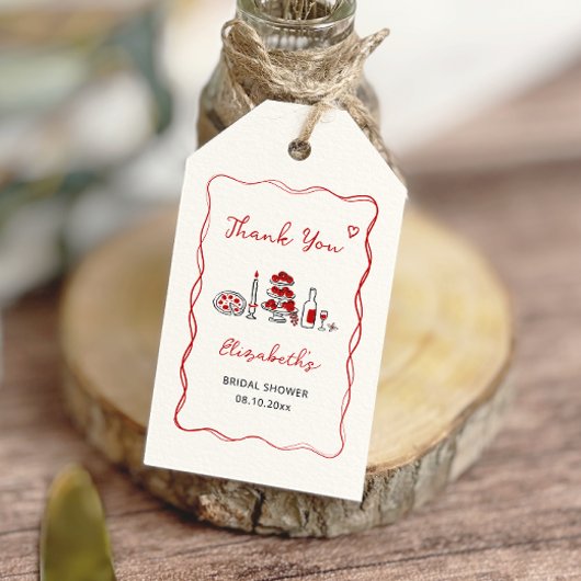 Dat is Amore Handgetekende Italiaanse Rode Bruilof Cadeaulabel