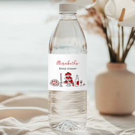 Dat is Amore Handgetekende Italiaanse Rode Bruilof Waterfles Etiket