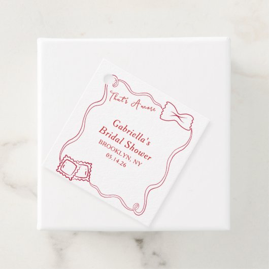 Dat is Amore Handgetekende Pasta Italië Bruidsdouc Bedankjes Labels (In situ)