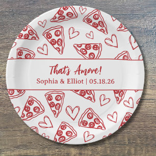 Dat is Amore Handgetekende Pizza Feest Chic Huweli Papieren Bordje