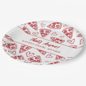 Dat is Amore Handgetekende Pizzafeest Bruidsdouche Papieren Bordje (Gekanteld)