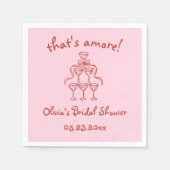 Dat is Amore! Handgetekende Roze Bruiloft Servet (Voorkant)