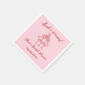 Dat is Amore! Handgetekende Roze Bruiloft Servet (Hoek)