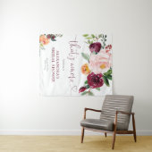 Dat is Amore herfst bloemenbordeaux vrijgezellenfe Wandkleed (In Situ (horizontaal))