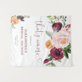 Dat is Amore herfst bloemenbordeaux vrijgezellenfe Wandkleed (Voorkant (horizontaal))