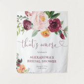 Dat is Amore herfst bloemenbordeaux vrijgezellenfe Wandkleed (Voorkant)