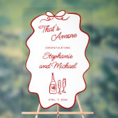 Dat is Amore-huwelijksaankondiging Rood Doodle Fra Acryl Bord (Neutraal)