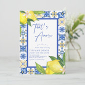 Dat is Amore Italiaans Blauwe Tegels Citroen Vrijg Kaart (Staand voorkant)