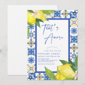 Dat is Amore Italiaans Blauwe Tegels Citroen Vrijg Kaart (Voorkant / Achterkant)