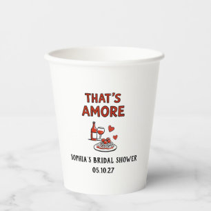 Dat is Amore Italiaans Bruidsbad Whimsical Rood Papieren Bekers