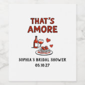Dat is Amore Italiaans Bruidsdiner Whimsical Rood Wijn Etiket (Enkel label)