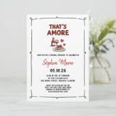 Dat is Amore Italiaans Bruidsfeest Whimsical Rood Kaart (Staand voorkant)