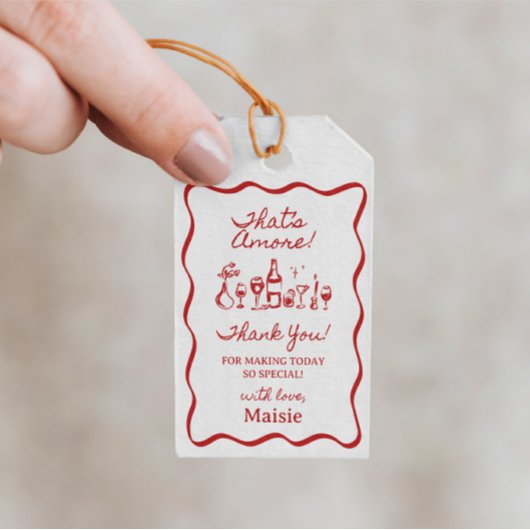 Dat is Amore Italiaans Bruidsmeisje Feest Cadeaulabel